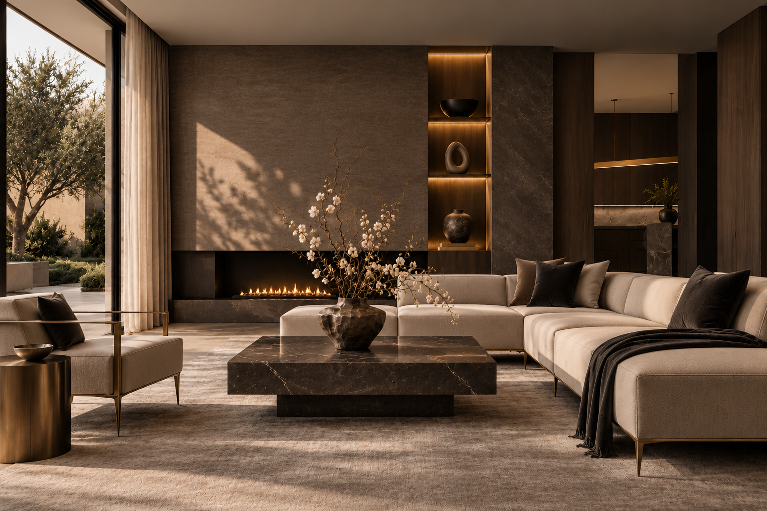 Elegant minimalist luxury living room